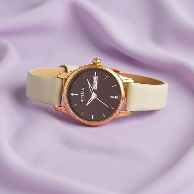 Titan Analog Brown Dial Women's Watch
