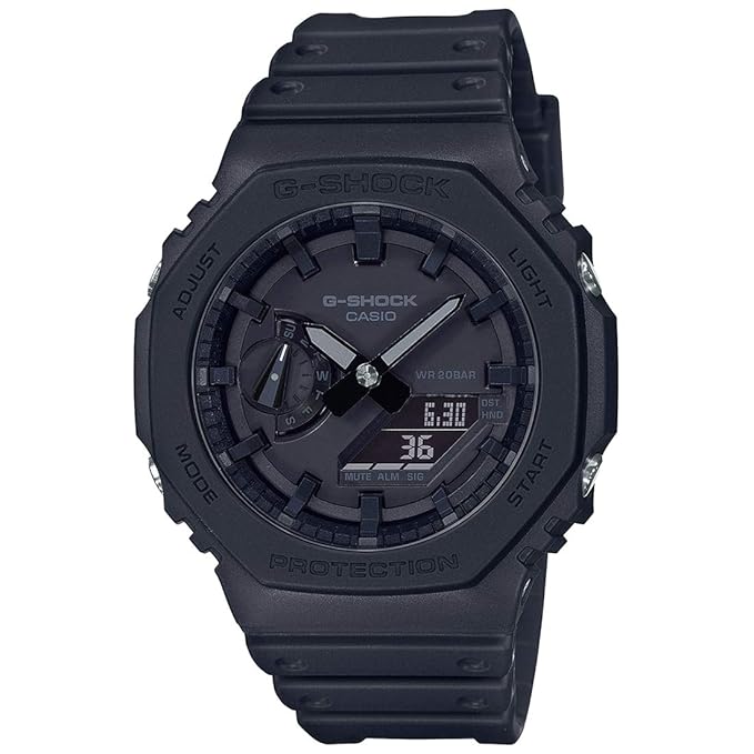 Casio G-Shock GA-2100-1A1DR Black Analog-Digital Dial Black Resin Strap Men's Watch Shock and 200M Water Resistant G987