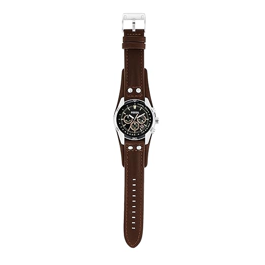 Fossil Leather Chronograph Black Dial Men's Watch thumbnail